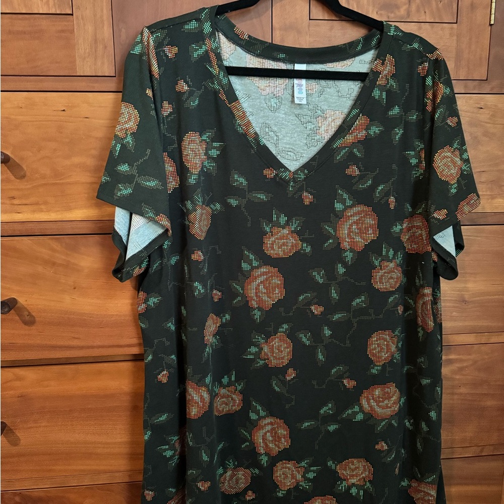 LuLaRoe Black Floral Christy T
